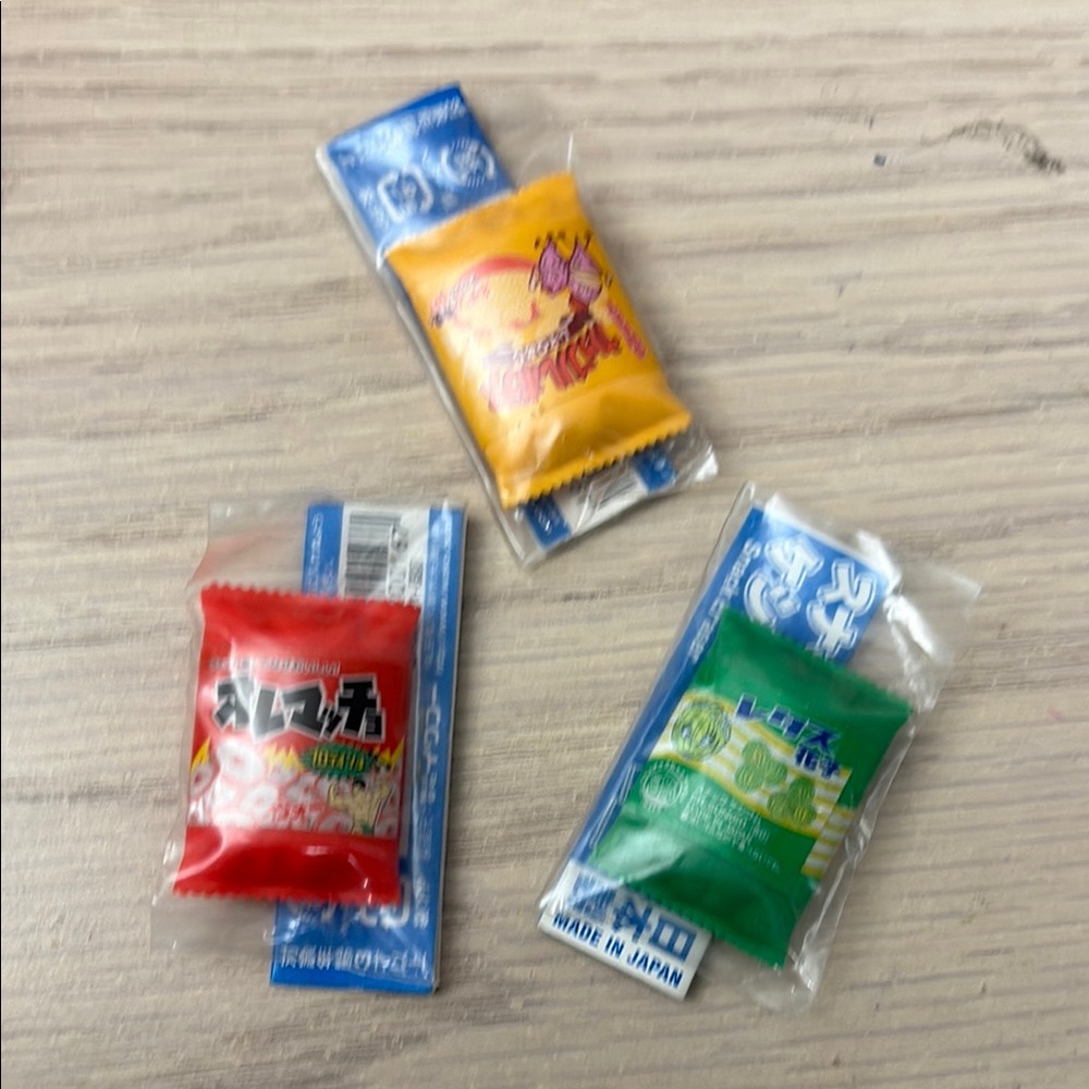 Colorful Japanese erasers set